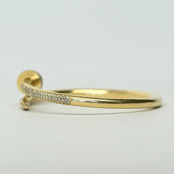 Cartier Juste un Clou Diamond Pave 18k Yellow Gold Nail Bracelet w Box Gift Bag