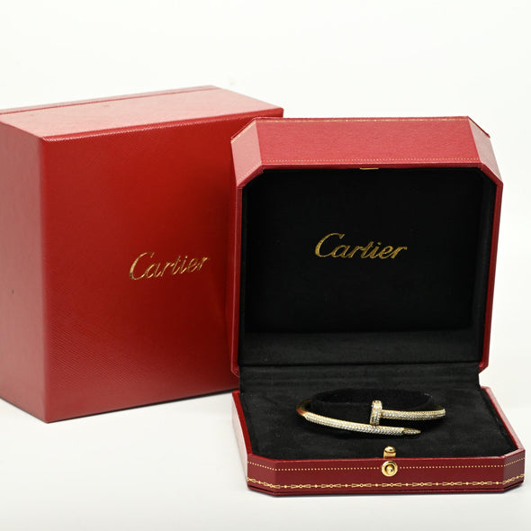 Cartier Juste un Clou Diamond Pave 18k Yellow Gold Nail Bracelet w Box Gift Bag