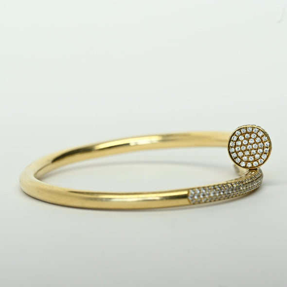 Cartier Juste un Clou Diamond Pave 18k Yellow Gold Nail Bracelet w Box Gift Bag