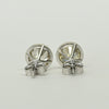 2.32cttw Natural Diamond Round Brilliant Bezel Set 14k White Gold Stud Earrings