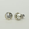 2.32cttw Natural Diamond Round Brilliant Bezel Set 14k White Gold Stud Earrings