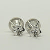 1.95cttw Natural Diamond Round Brilliant Bezel Set 14k White Gold Stud Earrings