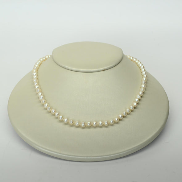 Cultured Pearl 17" Collar Length Necklace 10k Yellow Gold Clasp