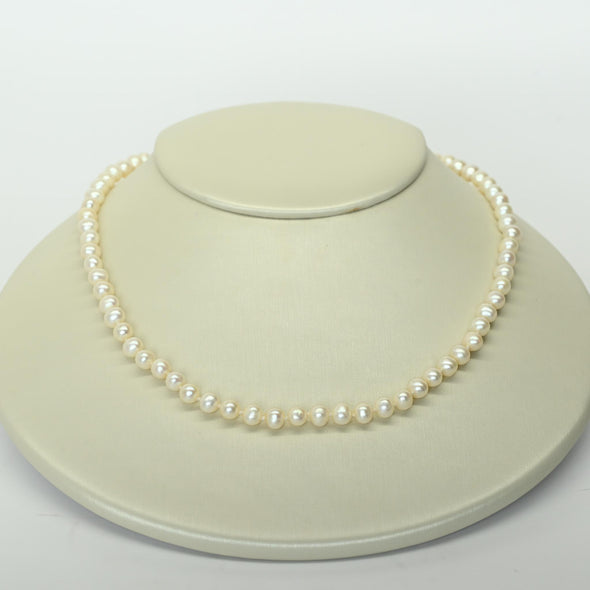 Cultured Pearl 17" Collar Length Necklace 10k Yellow Gold Clasp