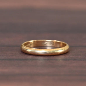 Dated 1948 Personalized 14k Yellow Gold Wedding Band - 11.25