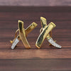 Tiffany & Co. Paloma Picasso Large X Kiss Earrings 18K Gold Platinum Diamonds