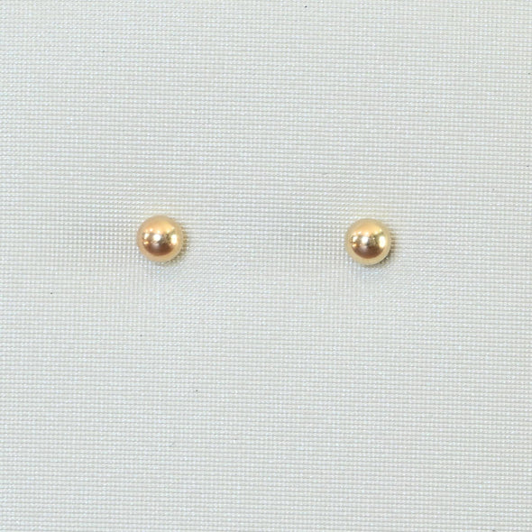4mm 14K Yellow Gold Ball Stud Earrings