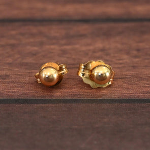 3mm 14K Yellow Gold Ball Stud Earrings