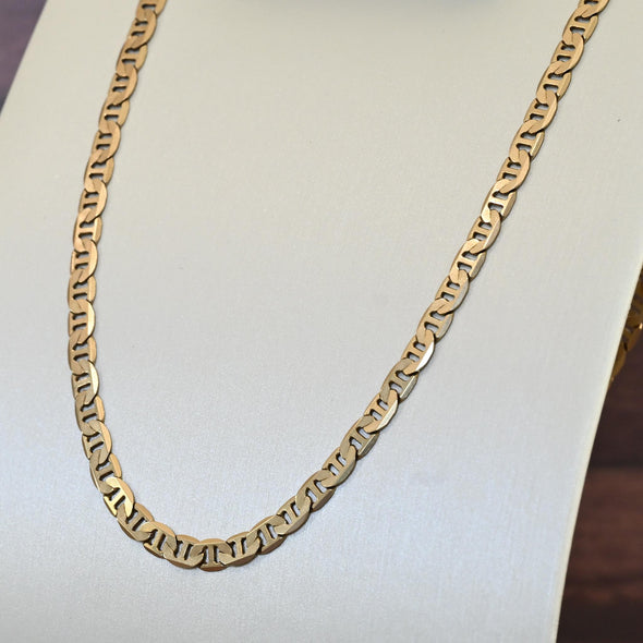 Vintage Mariner Link 14K Yellow Gold Necklace 18"