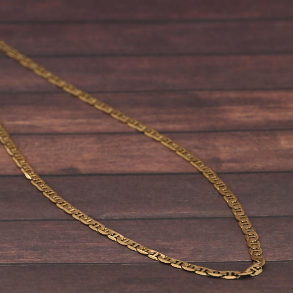 Vintage Mariner Link 14K Yellow Gold Necklace 18"