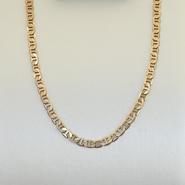 Vintage Mariner Link 14K Yellow Gold Necklace 18"