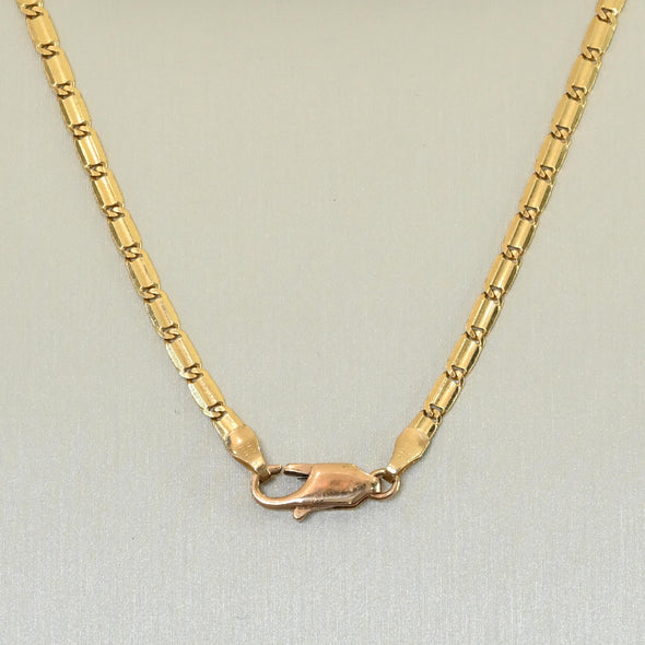 Valentino Flat Link Chain 14K Yellow Gold 16"