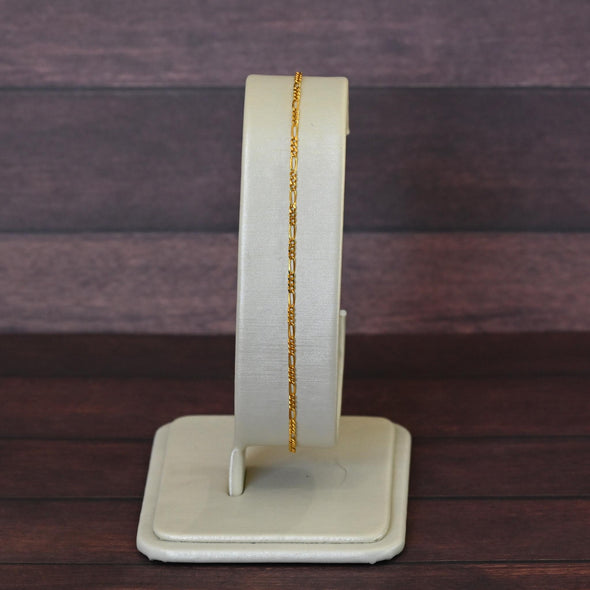 Italian Figaro Link 18K Yellow Gold Bracelet