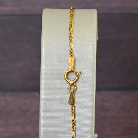Italian Figaro Link 18K Yellow Gold Bracelet