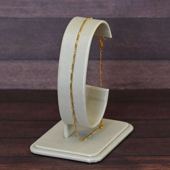 Italian Figaro Link 18K Yellow Gold Bracelet