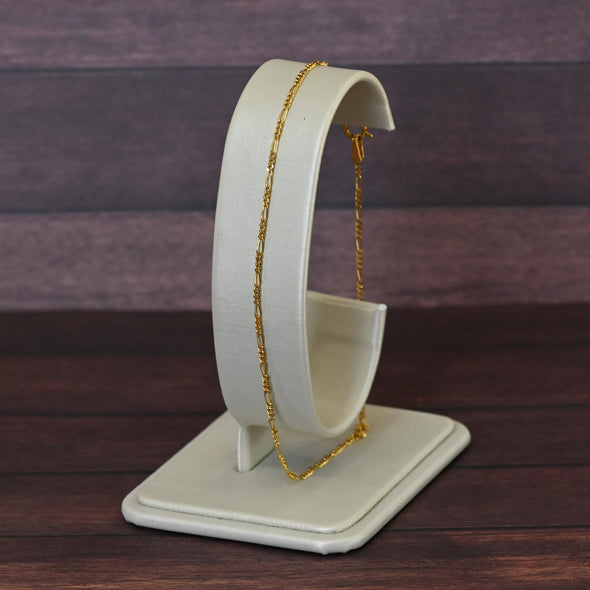 Italian Figaro Link 18K Yellow Gold Bracelet