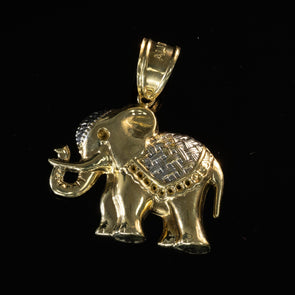 10K Yellow Gold Elephant Pendant