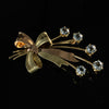 Tiffany Aquamarine Bow Brooch in 14K Rose and Yellow Gold