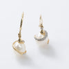 Diamond Wrapped Pearl Dangle Earrings