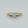 Retro 0.40ctw Old European Cut Diamond Engagement Ring 14k White & Yellow Gold