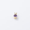 14K Yellow Gold Stud Earrings & Semi Bezel Amethyst Pendant