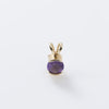 14K Yellow Gold Stud Earrings & Semi Bezel Amethyst Pendant