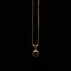 14K Yellow Gold Stud Earrings & Semi Bezel Amethyst Pendant