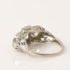 1.45ctw Old European Cut Diamond 3 Stone Filigree Platinum Ring