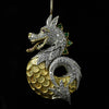 Sea Monster Dragon 8 ctw Diamond, Emerald, & Ruby 18k Gold Articulated Pendant