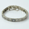 Art Deco Sapphire & Diamond Filigree Bracelet Platinum on 14k Gold