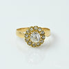 Antique Old Mine & Rose Cut Diamond Halo 18K Yellow Gold Engagement Ring