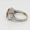 Citrine Cushion Diamond Halo 18K White Gold Ring