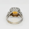 Citrine Cushion Diamond Halo 18K White Gold Ring