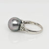 12mm Tahitian Pearl & Diamond 18k White Gold Ring