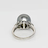 12mm Tahitian Pearl & Diamond 18k White Gold Ring