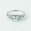 Art Deco Carre Cut Diamond Platinum Engagement Ring