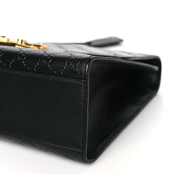Gucci Guccissima Medium Padlock Shoulder Bag Black