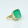 Natural Rough Emerald Crystal 18k Yellow Gold Ring