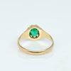 Victorian Green Glass Yellow Gold Solitaire Ring