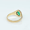 Victorian Green Glass Yellow Gold Solitaire Ring