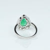 Emerald Pear Diamond Baguette Ballerina Ring 14 White Gold