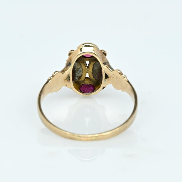 Victorian Opal & Ruby Yellow Gold Ring