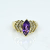 Amethyst Marquise & Diamond Yellow Gold Ring