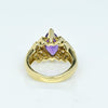 Amethyst Marquise & Diamond Yellow Gold Ring