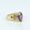 Amethyst Marquise & Diamond Yellow Gold Ring