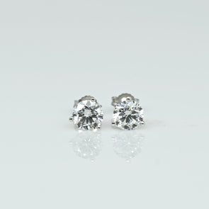 New 2+ctw Round Lab Grown Diamond Studs 14K White Gold Martini Set Earrings