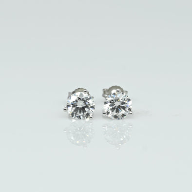New 2+ctw Round Lab Grown Diamond Studs 14K White Gold Martini Set Earrings