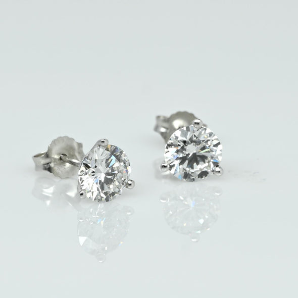New 2+ctw Round Lab Grown Diamond Studs 14K White Gold Martini Set Earrings