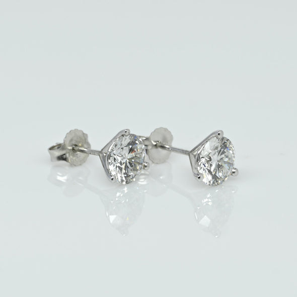 New 2+ctw Round Lab Grown Diamond Studs 14K White Gold Martini Set Earrings