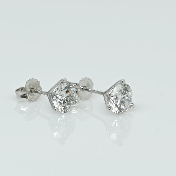 New 2+ctw Round Lab Grown Diamond Studs 14K White Gold Martini Set Earrings